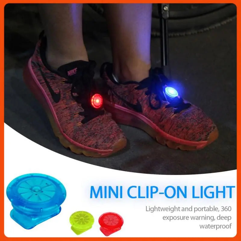 Stay Safe with Waterproof LED Shoe Clip: Mini Warning Light for Night Running & Cycling - Essential Outdoor Sports Accessory