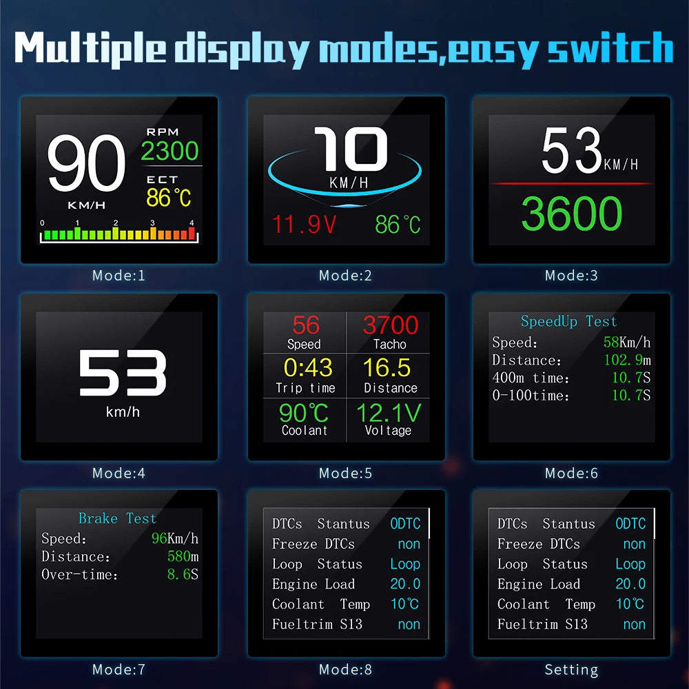 OBD HUD P10 Car Head Up Display: Digital Overspeed Alarm - Universal Auto Electronic Accessories for Smart Driving