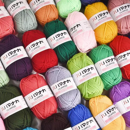 25g Soft Milk Cotton Knitting Yarn - Anti-Pilling 4ply Yarn for Crochet, Scarf, Sweater, Hat, Doll Craft - High-Quality Cotton Yarn