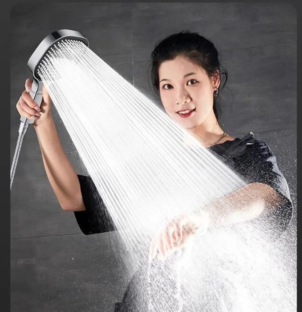 New 13CM Large Panel Shower Head - High Pressure Water Massage with 3 Modes and Filter Element for Bathroom Accessories