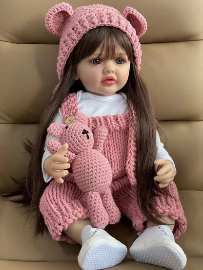 BZDOLL 55CM (22 Inch) Realistic Full Silicone Reborn Doll - Baby Bebe Newborn Girl Doll Princess Toddler Toy Gift