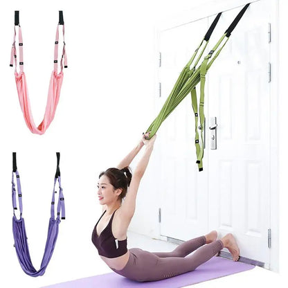 Aerial Yoga Strap - Pull Rope Leg Splits Trainer, Female Gym Belt with Adjustable Hammock Swing for Stretching