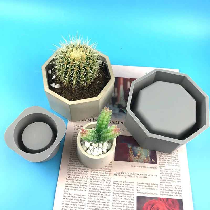 New Large Flower Pot Silicone Mold | DIY Hexagonal Concrete Mold | Square Epoxy Resin Holder | Crystal Epoxy Clay Mould