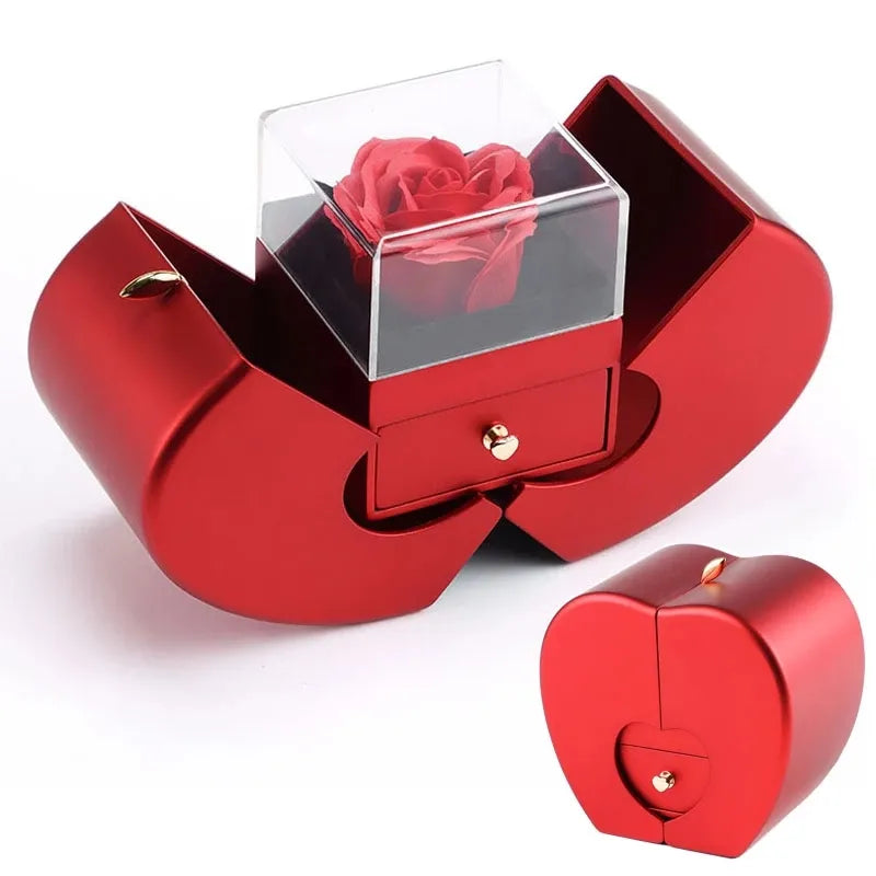 2024 Eternal Flower Apple Jewelry Box - Unique Christmas & Birthday Gift for Valentine's Day