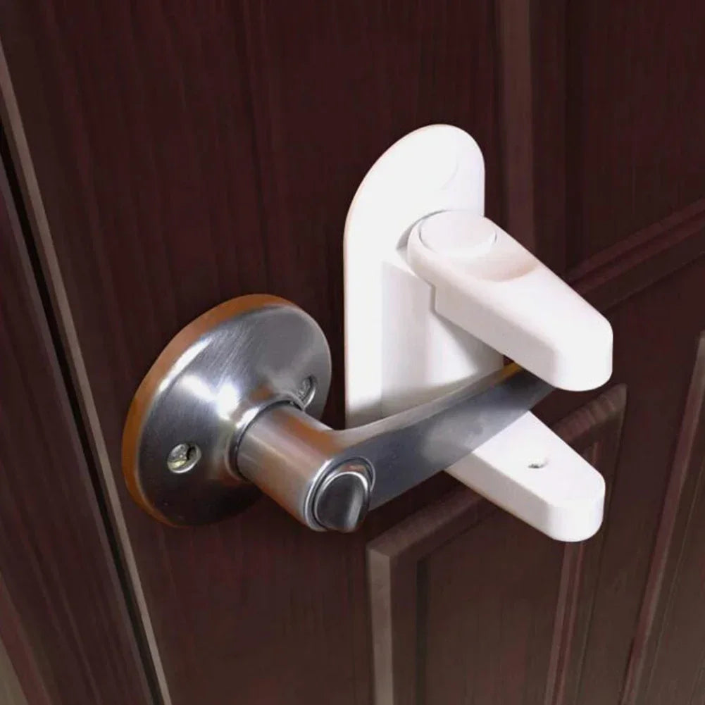 Universal Child Safety Door Lever Lock | Rotation-Proof Adhesive Security Latch | Professional Baby Proofing Solution