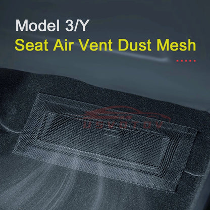 Tesla Model 3 Y Air Vents Cover: Under Seat Outlet Protector - Anti-Blocking Dust Mesh for 2021-2024 Interior Car Accessories