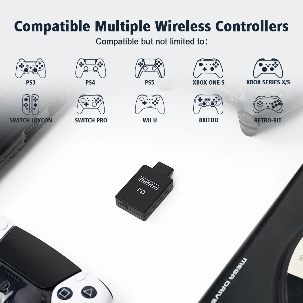 RetroScaler BlueRetro Wireless Controller Adapter - For MD1, MD2, Mega Drive, Sega Genesis Game Console