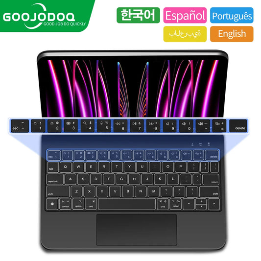 GOOJODOQ Magic Keyboard for iPad Air 6 2024 - 11 inch Case for iPad Pro 11 & 12.9 - Compatible with iPad 10th Generation - Cover for iPad Air 4 & 5