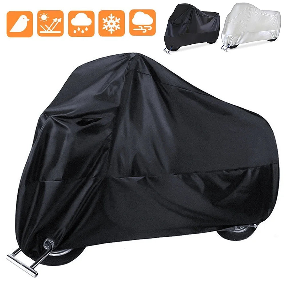 Waterproof Motorcycle Cover: All-Season Dustproof UV Protective Scooter Cover - Wear-Resistant Fabric for Outdoor and Indoor Use