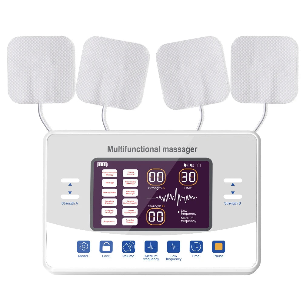 12 Modes TENS Machine EMS Muscle Stimulator - Low Frequency Therapy Device for Pain Relief and Muscle Stimulation