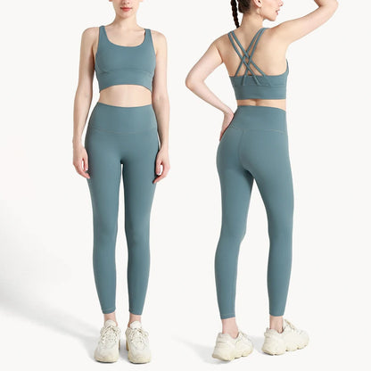 2024 Women's 2 Piece Yoga Tracksuit - Quick Dry Breathable Fitness Set with Sports Bra and Leggings