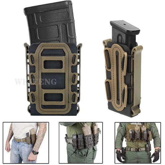 Tactical Molle Magazine Pouch | AR 15 M4 AK 47 7.62 5.56 9mm Scorpion | Fast Mag Holster Case Holder | Gun Hunting Airsoft Accessories