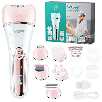 VGR Electric Women Epilator: Leg, Body, Lip, Chin, and Bikini Hair Removal - Lady Facial Hair Remover and Depilatory Trimmer