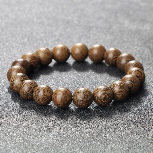 Natural Wooden Beads Bracelet – Tibetan Buddha Rosary Handmade – Yoga, Meditation, Prayer Beaded Jewelry for Men and Women – Perfect Gifts