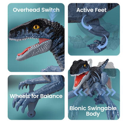 Sinovan Remote Control Dinosaur Toy - 2.4GHz Robot Walking Velociraptor, Simulation Dinosaur for Boys 3-5, Perfect Gift