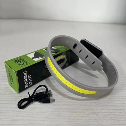 LED Mini Portable Armband Light - COB Night Running Wrist Lamp, 500LM Rechargeable Safety Warning Lantern for Outdoor Camping and Cycling