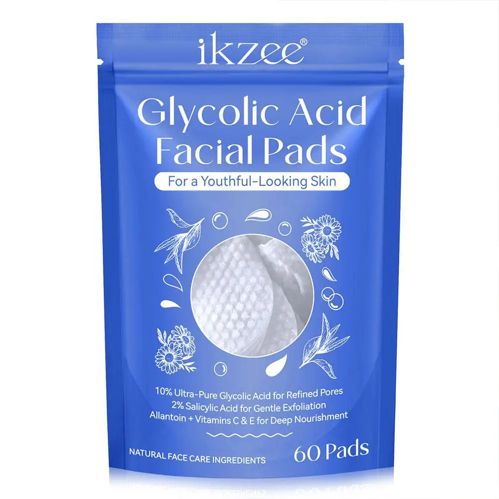 Glycolic Acid Facial Pads - Exfoliating, Brightening, and Moisturizing Fruit Acid Pads with Salicylic Acid for Deep Skin Cleaning