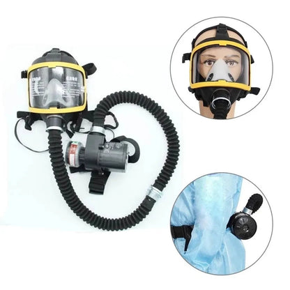 Protective Electric Constant Flow Air Fed Full Face Gas Mask Respirator System – Workplace Safety Respirator