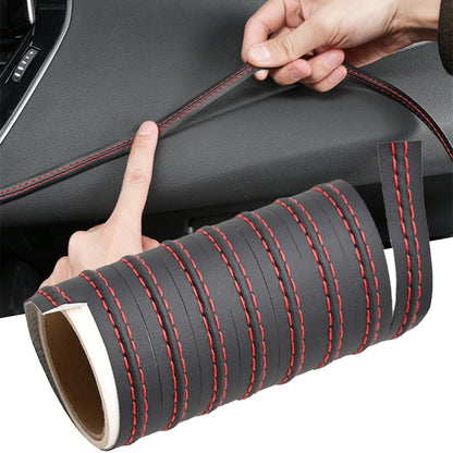 Universal Car Mouldings Trim - PU Leather DIY Braid Decorative Line Strip for Door Dashboard Sticker, Interior Car Accessories