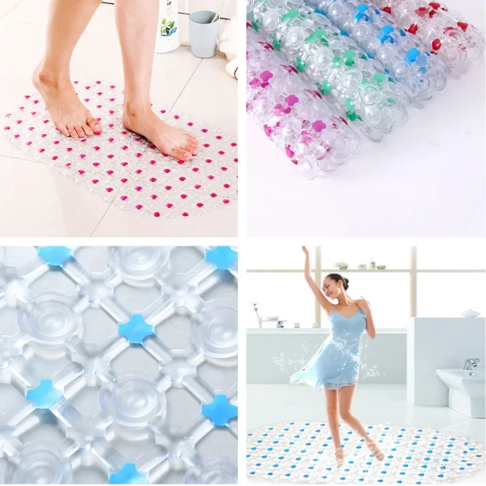 Large Non-Slip Bathroom Mat - Massage Bath Rug with Suction Cups | Home Bathroom Supplies