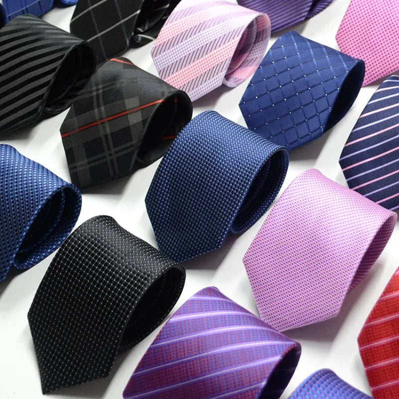 Men's Ties in 67 Styles - Solid, Stripe, and Floral Jacquard Neckties, 7-8cm Wide - Perfect for Daily Wear, Weddings and Gifts