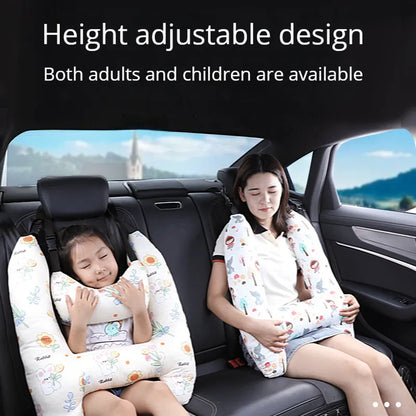 Car Travel Head Pillow Support - H-Shape Safety Neck Pillow Cushion for Kids and Adults Sleeping in Auto Seats