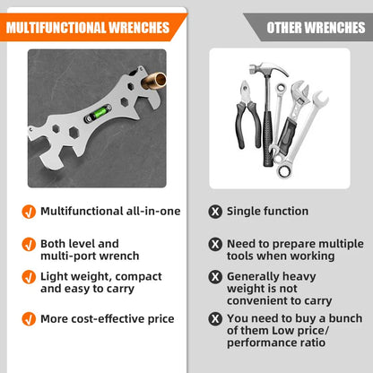 Multifunctional Bend Angle Leveling Wrench - Shower Faucet Universal Repair Tool for Bathroom Installation & Maintenance