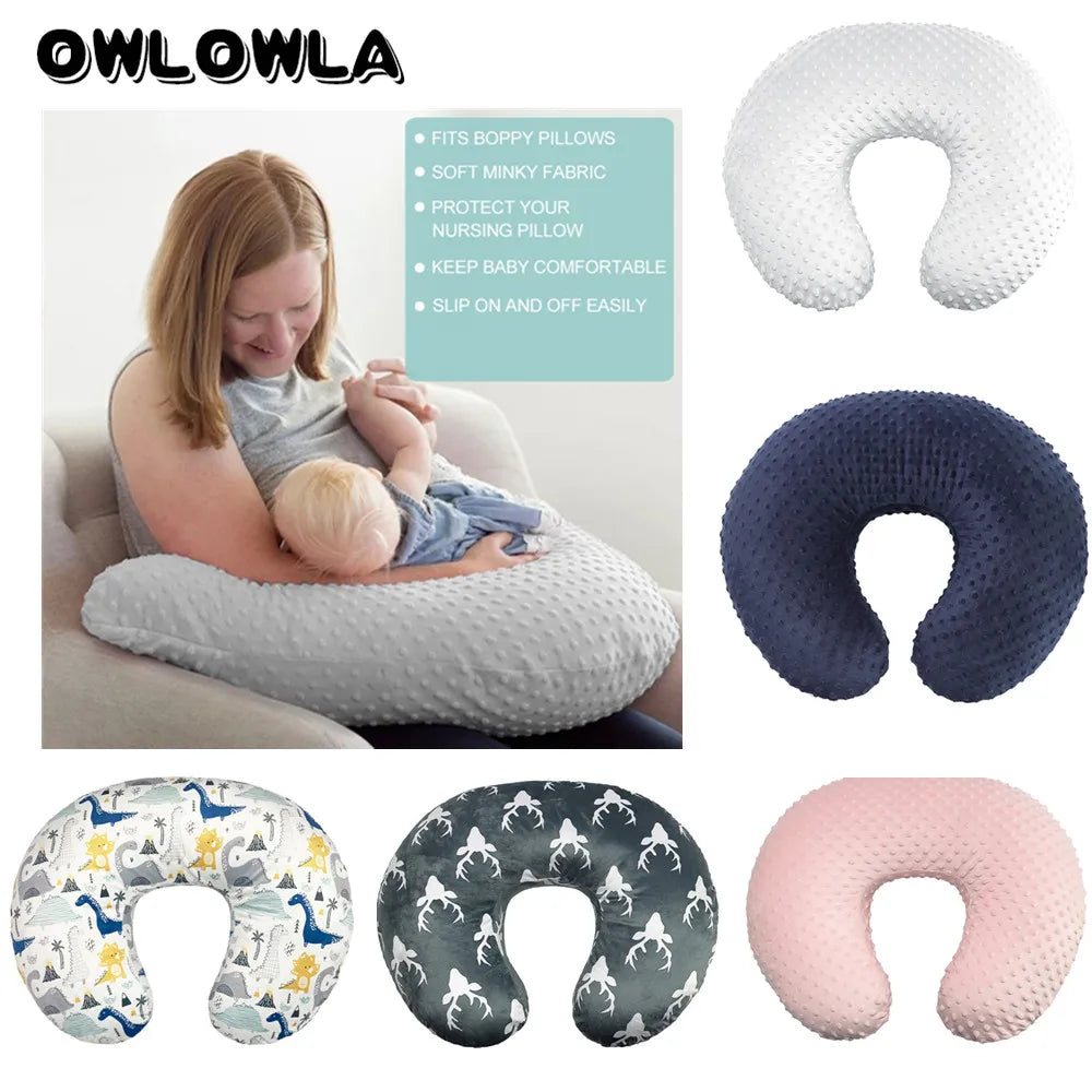 Ultra Soft Minky Baby Nursing Pillow Cover | Breastfeeding Pillow Slipcover | Snug Fit for Newborns