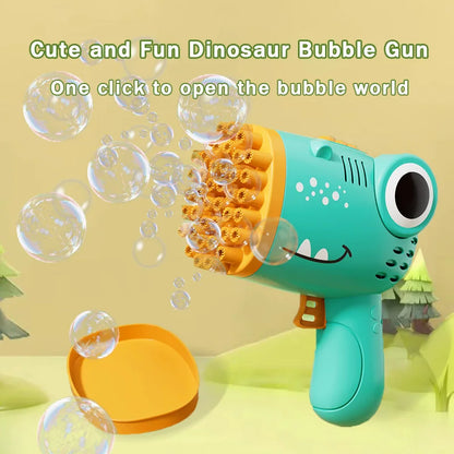 40-Hole Dinosaur Bubble Machine – Electric Handheld Bubble Gun for Outdoor Weddings & Parties ( Bubble Water Not Included )