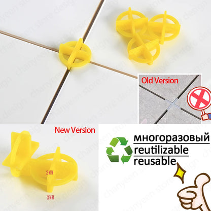 Double Size Tile Spacers Clips - 50/100Pcs Ceramic Leveling System for Floor and Wall Tiles - Construction Tool for Gap Leveling