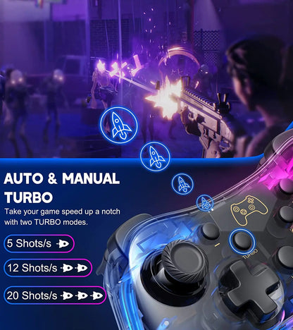 Controller with RGB Breathing LED, Multi-Platform Switch Remote with Turbo and Wake-Up Function