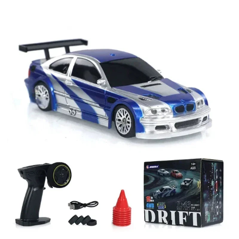 2.4G RC Drift Car 1/43 Scale - 4WD High Speed Remote Control Mini Racing Car, Four Wheel Drive Radio Controlled Toy for Boys