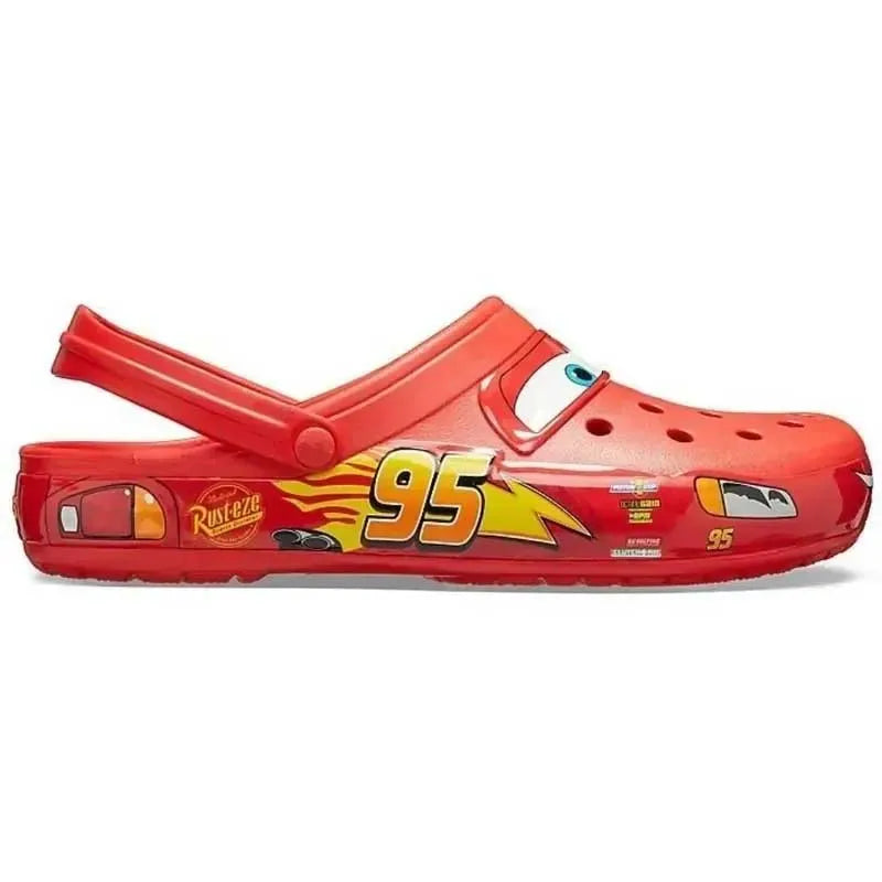 Disney Pixar Lightning McQueen Slippers – Solid Waterproof Outdoor Sandals, Casual Breathable EVA Shoes with Ankle Wrap, Perfect Gift