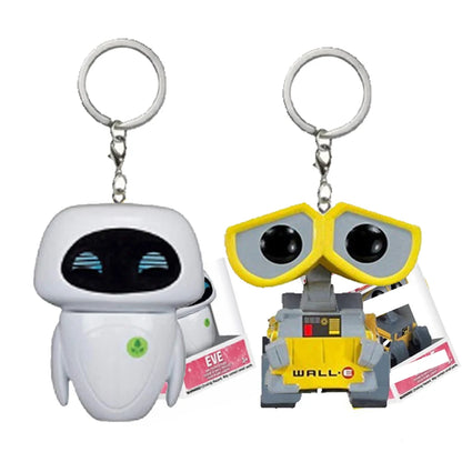 Wall-E and EVE Keychain - PVC Action Figures, Wall-E Robot Pendant, Vinyl Collection Model Toys, Gifts