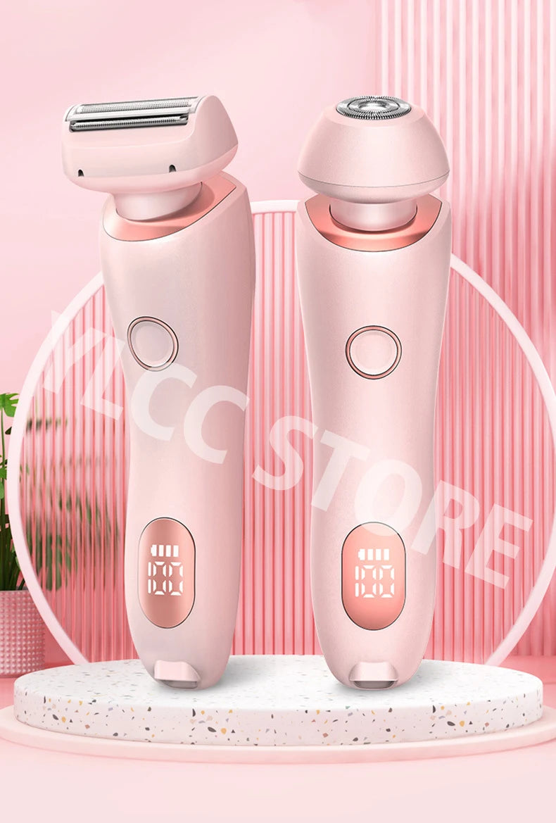 Electric Razors for Women - 2 in 1 Bikini Trimmer and Face Shavers, Hair Removal for Underarms, Legs, and Body