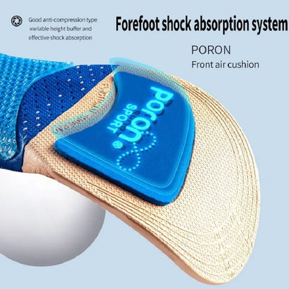 Sport Insoles for Men and Women – Breathable Arch Support with Shock Absorption | Outdoor Running Shoes Pad for Sneakers and Feet Care