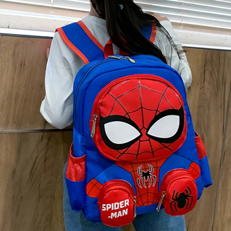 Spiderman Backpack - Super Heroes Student School Bag, Cartoon 3D Stereo Kindergarten Backpack for Children's Travel, Gift