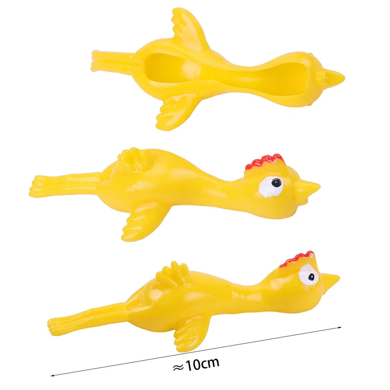 10PCS Catapult Launch Turkey Slingshot Chick - Elastic Flying Finger Sticky Decompression Toy for Birthday Halloween Party Favors