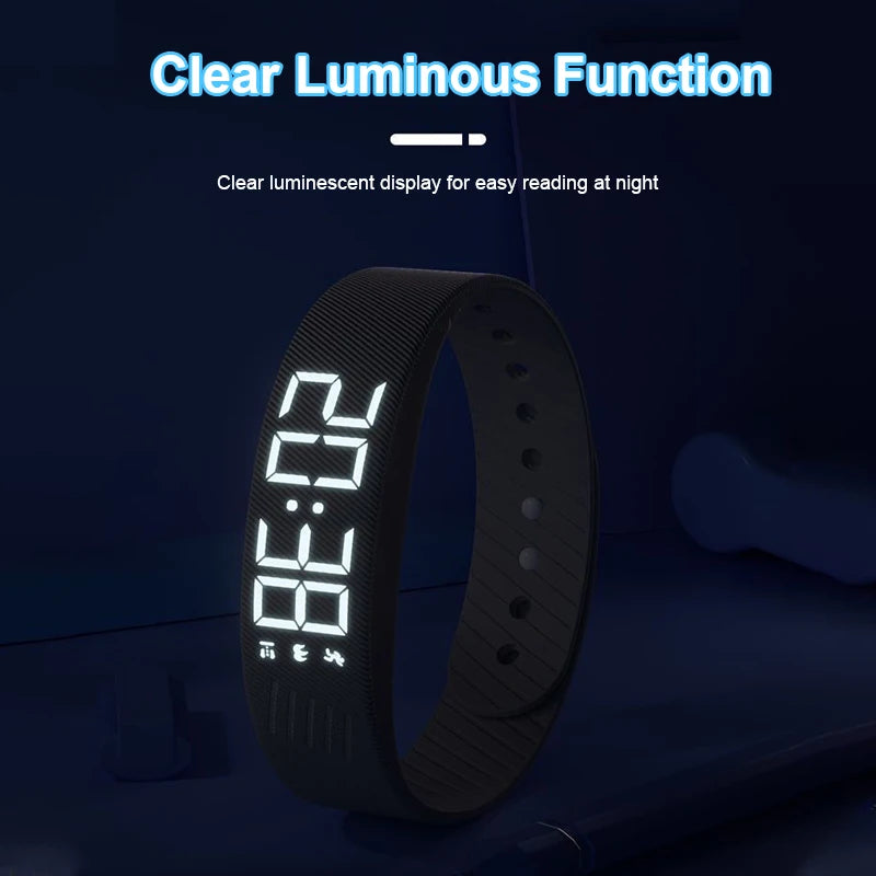 Smart Sports Bracelet with Vibrating Alarm Clock: Running Pedometer Bracelet for Male and Female Students - Stay Active and On Time!