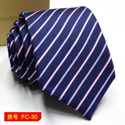 Men's Ties in 67 Styles - Solid, Stripe, and Floral Jacquard Neckties, 7-8cm Wide - Perfect for Daily Wear, Weddings and Gifts