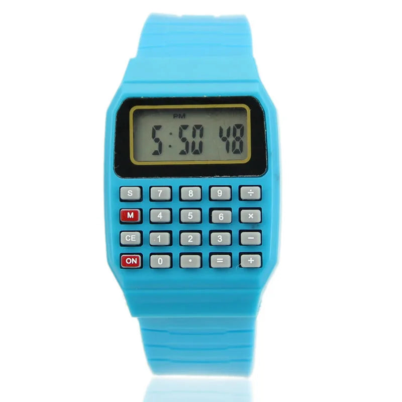 Multi-Purpose Kids' Silicone Calculator Wrist Watch – Fun and Functional Date Keypad