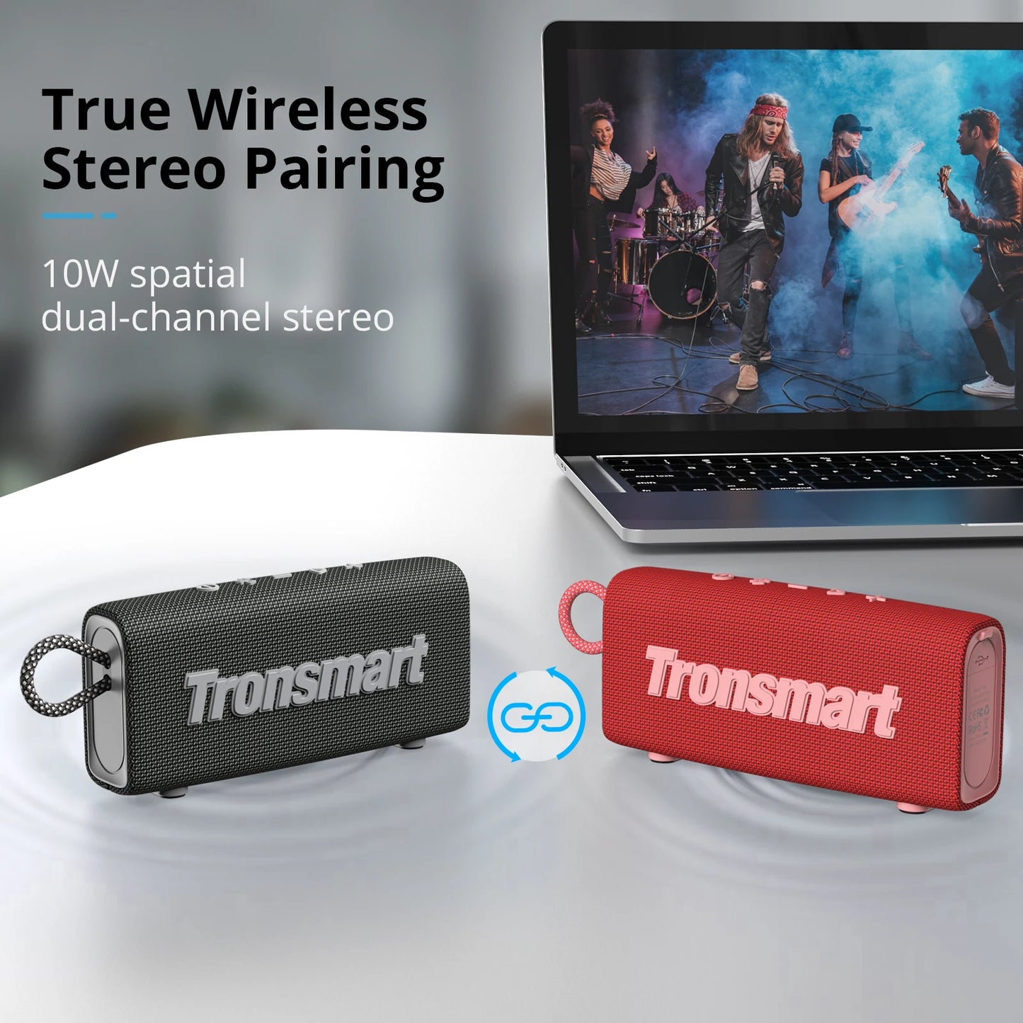 Original Tronsmart Trip Bluetooth 5.3 Speaker – Dual-Driver Portable, IPX7 Waterproof, True Wireless Stereo for Outdoor Use