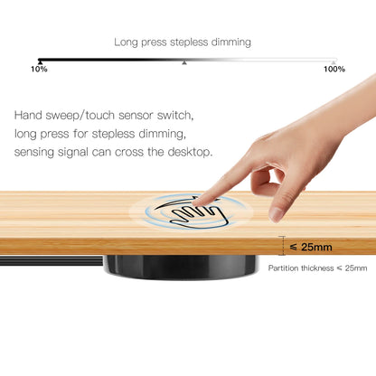 25mm Wood Panel Touch Sensor LED Light Switch - Hand Sweep Control Dimmer Switch - 12V-24V 60W Penetrable Touch Control