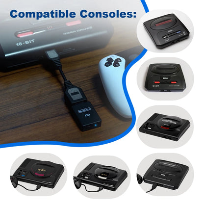 RetroScaler BlueRetro Wireless Controller Adapter - For MD1, MD2, Mega Drive, Sega Genesis Game Console