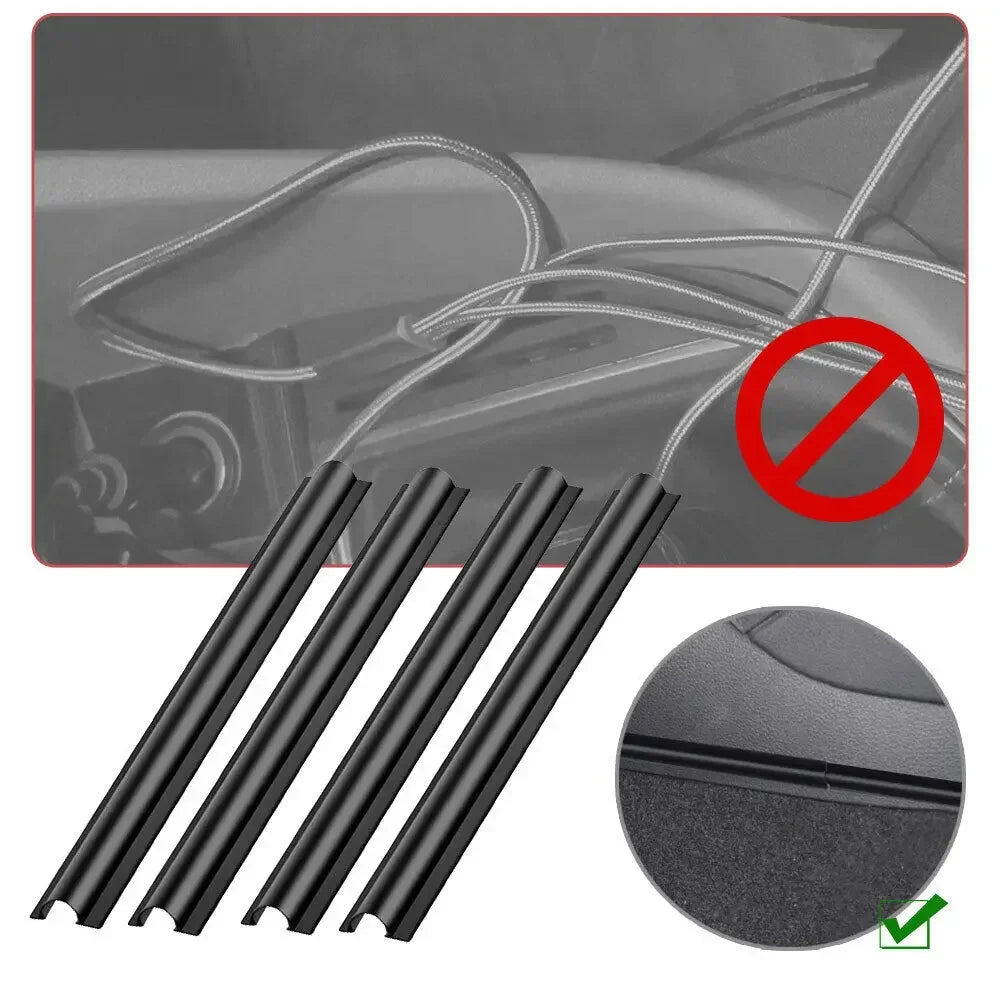 4PC Sleek Car Cable Organizer Kit - Universal Sleeves for Neat, Damage-Free Interior and Charging Wire Protection