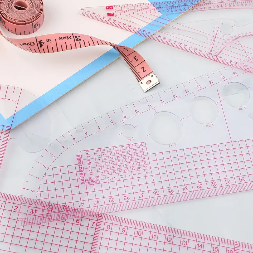 11Pcs Multifunctional French Curve Ruler: Soft Plastic Patchwork & Dressmaking Drawing Template - Craft Sewing Tools