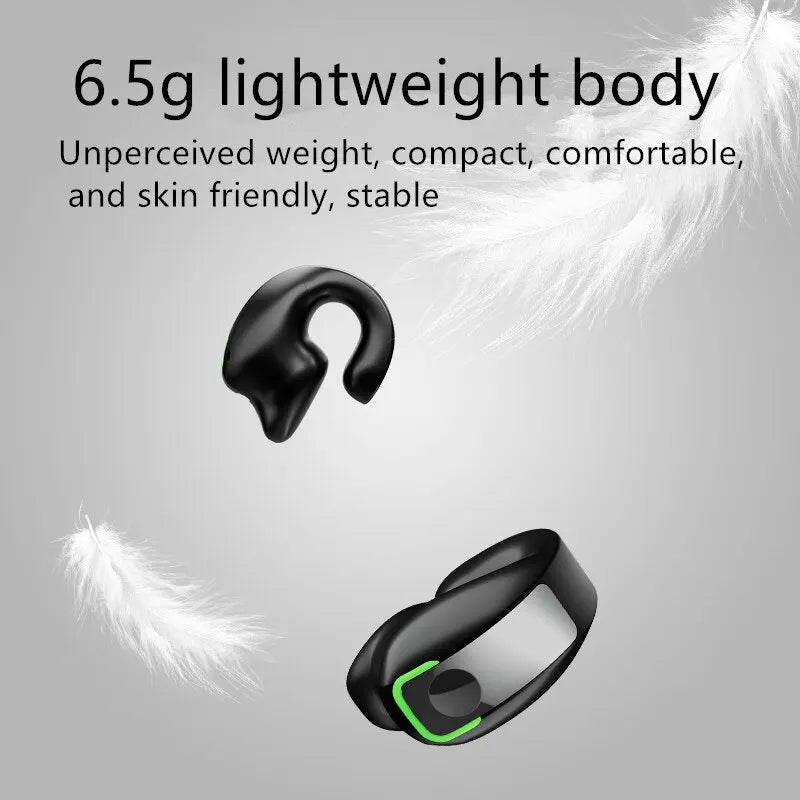 GD28 Single-ear Clip TWS Headphones - BT5.3 Lightweight Business Sports Game Headphones with Microphone, Noise Reduction