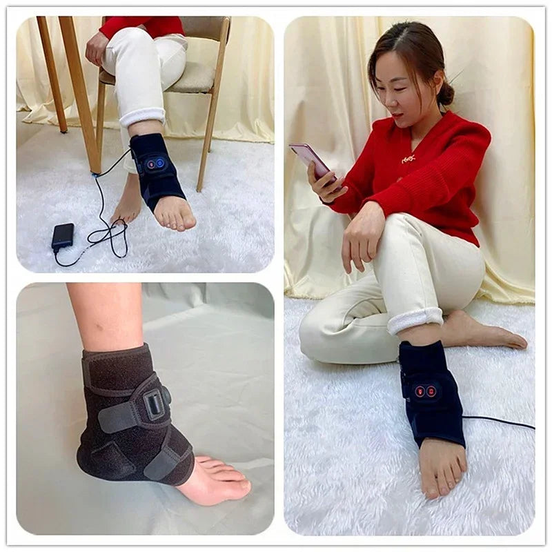 Foot Massager with Hot Compress and Vibration - USB-Powered Ankle Joint Protector Made of SBR Diving Material