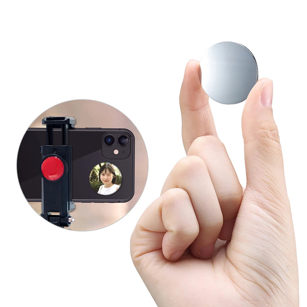 Compact Adhesive Smartphone Selfie Mirror: Metal Plate Vlog Mirror for iPhone, Samsung - Enhance Photo and Video Selfies