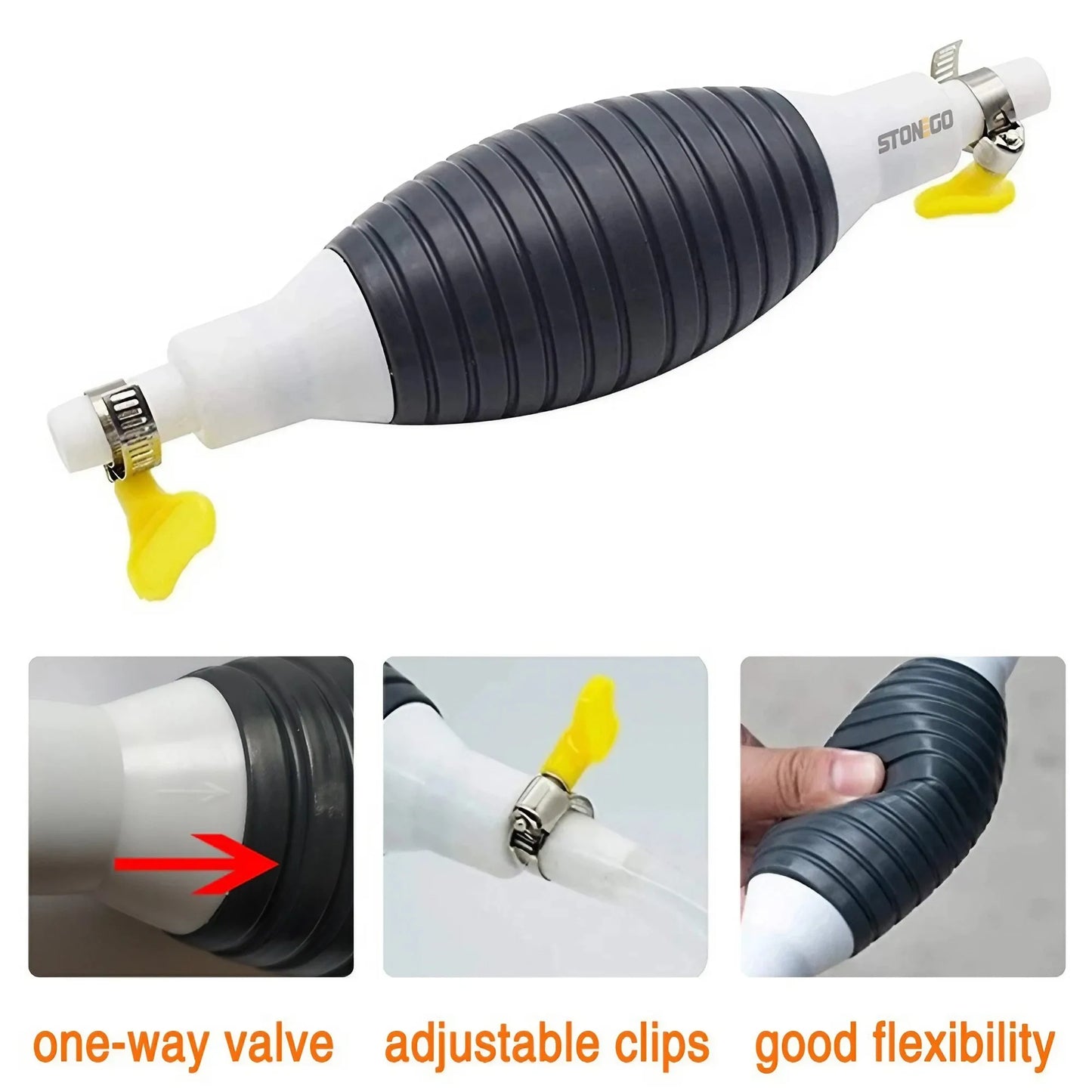 Car Fuel Gas Hand Primer Manual Pump - Fuel Line Transfer Tool for Fuel Pumps